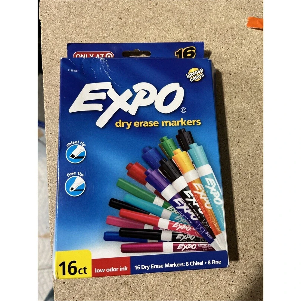 EXPO Low Odor Dry Erase Markers 8 Chisel 8 Fine Tip‎ Multi Color 16ct NEW